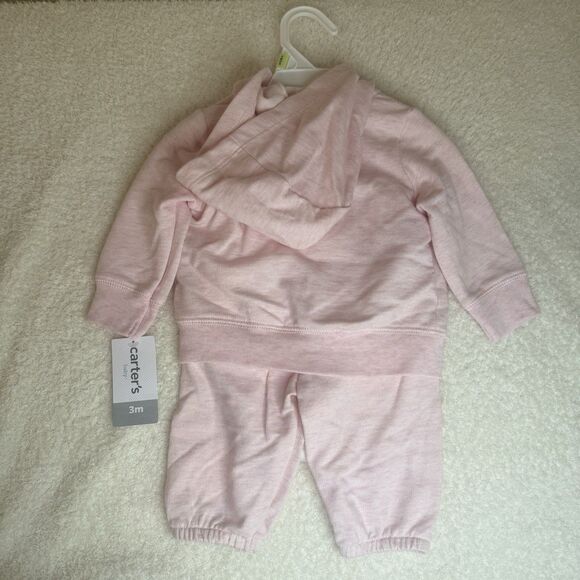 Carter's Baby Girls 3-Piece Outfit Set Size 3 Months Rainbow Pink NWT W/hoodie - Picture 7 of 7